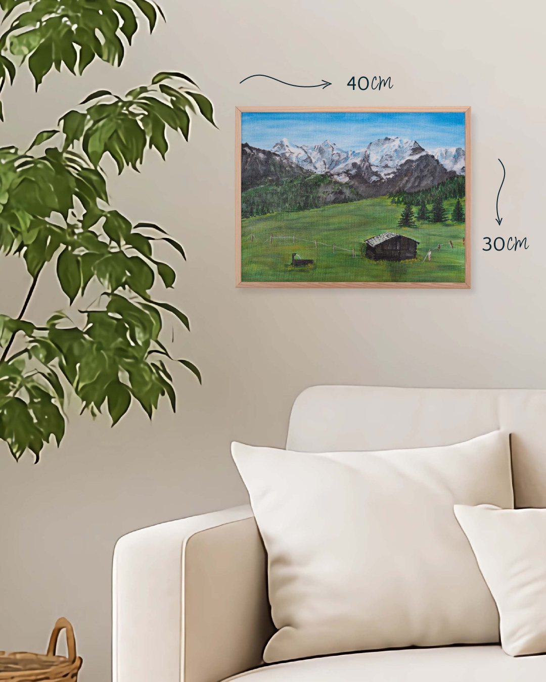 Acryldetail mit Berglandschaft