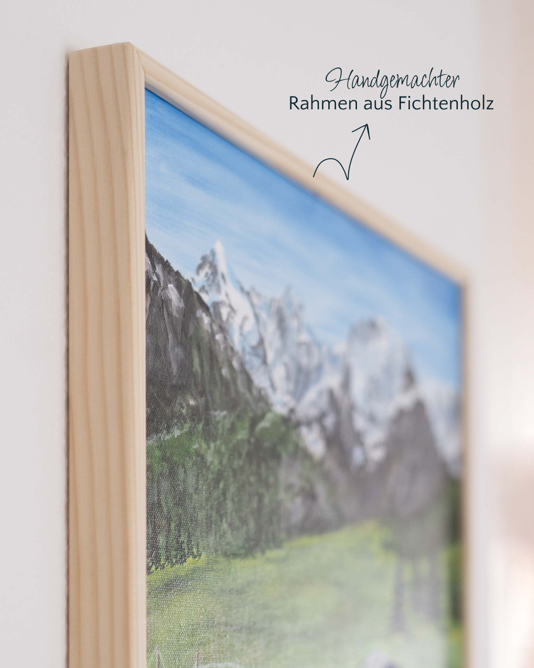Acryldetail mit Lichtstimmung in den Alpen